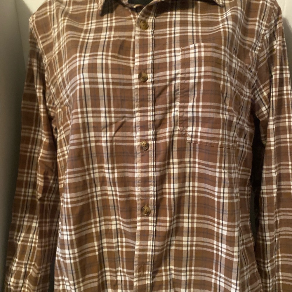 Stanley Brown Plaid Button-Down Casual Shirt